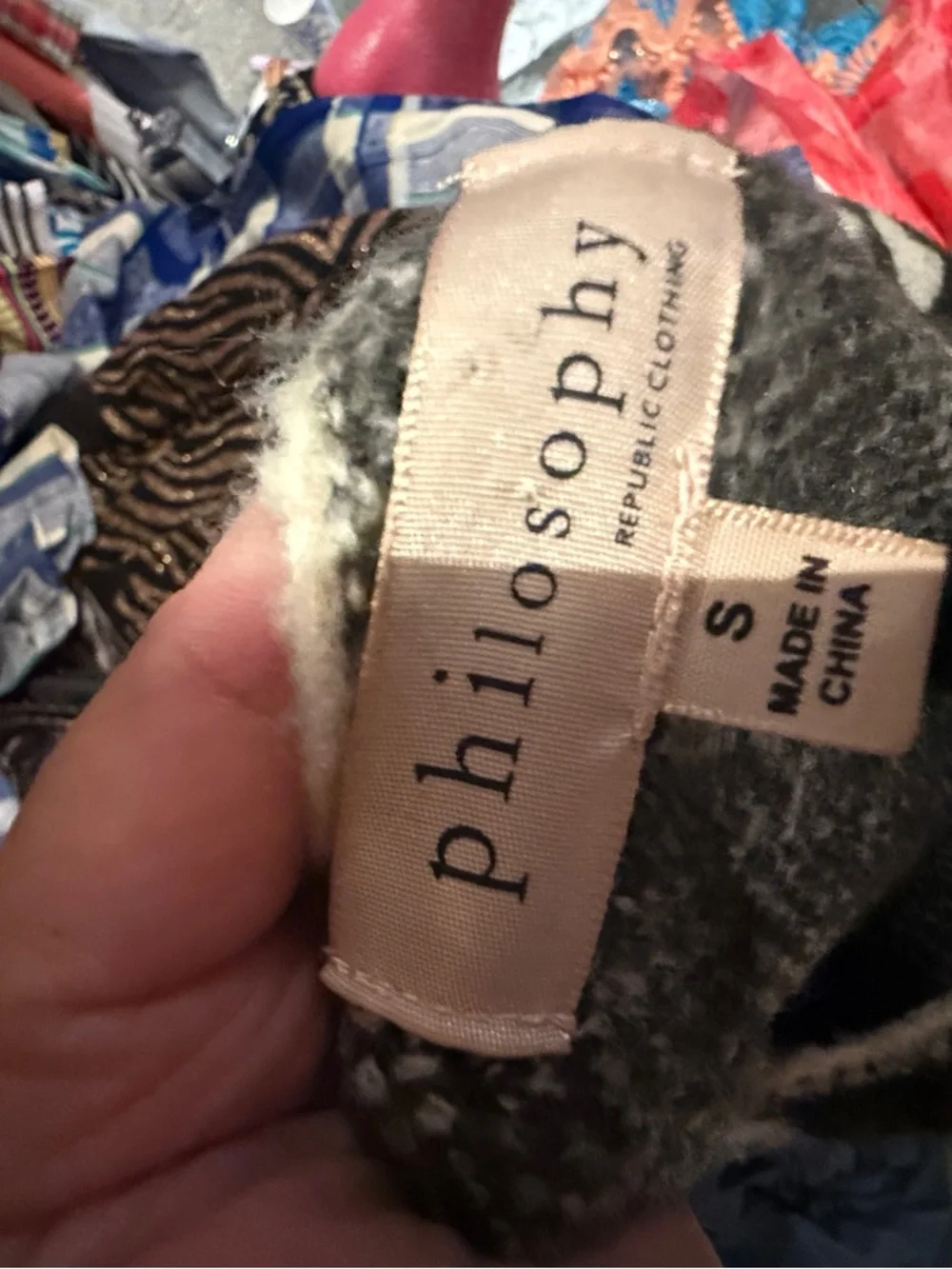 Philosophy, camo soft, plush sweater